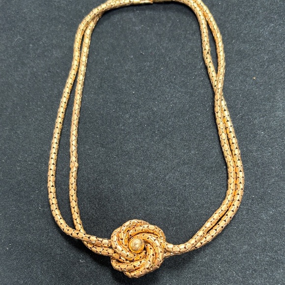 bigney Jewelry - Bigney Knot simply Elegant Gold F Knot double strand Necklace( vintage)